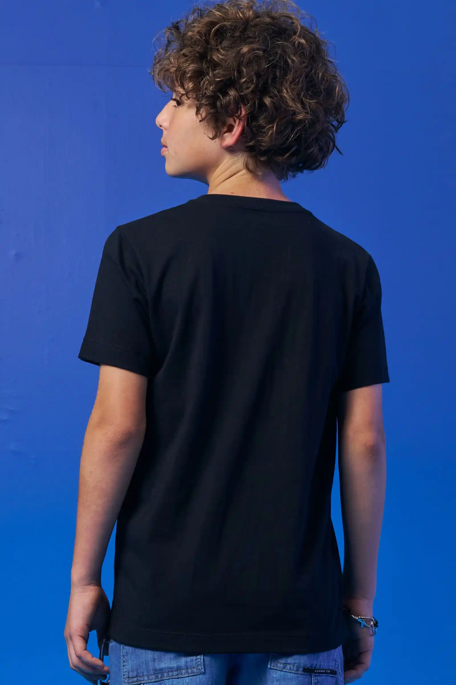 CAMISETA GAME EM MEIA MALHA PRETO Pequenalau