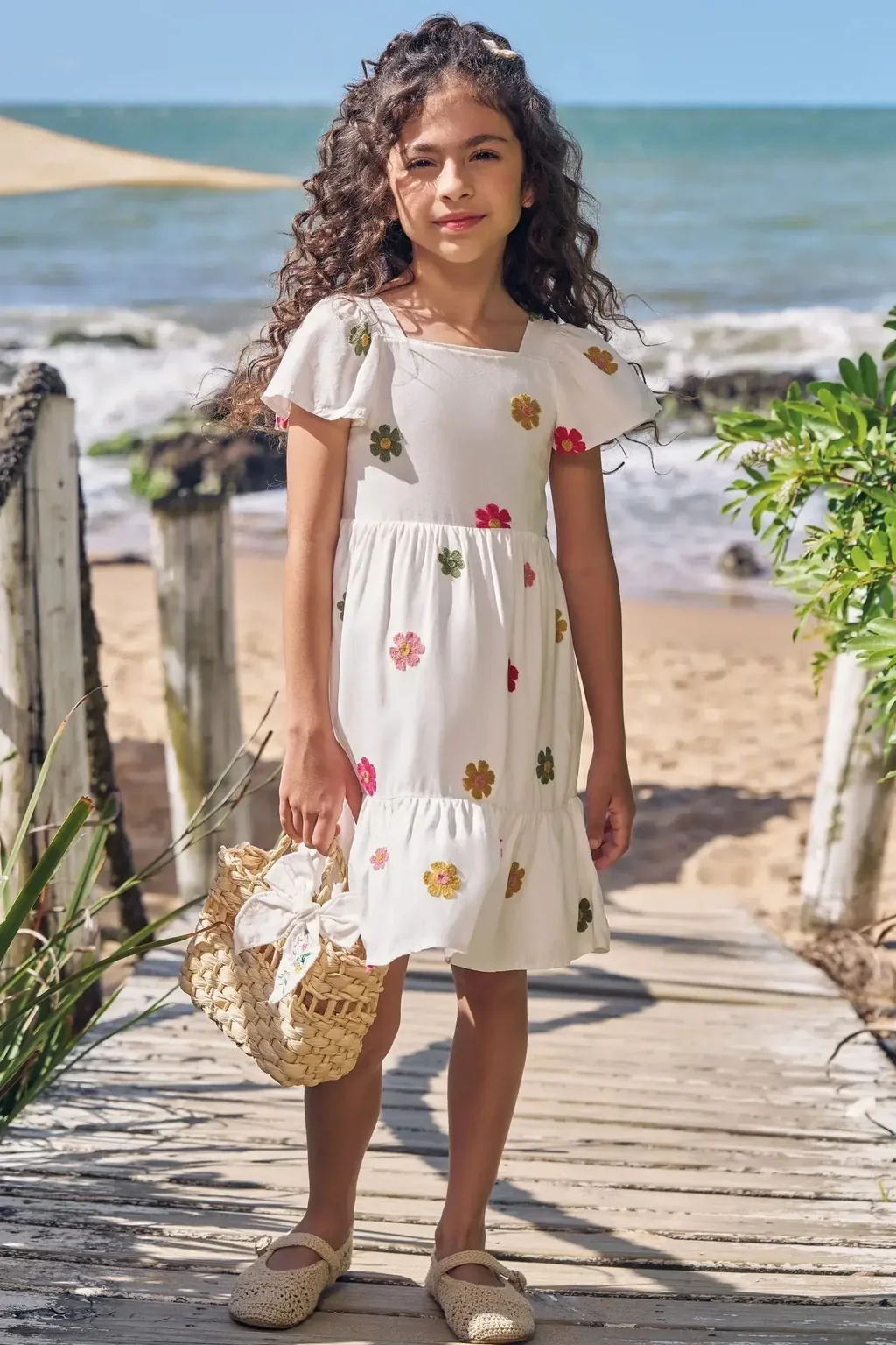 Vestido em Viscose Bordado 96423 Infanti Pequenalau