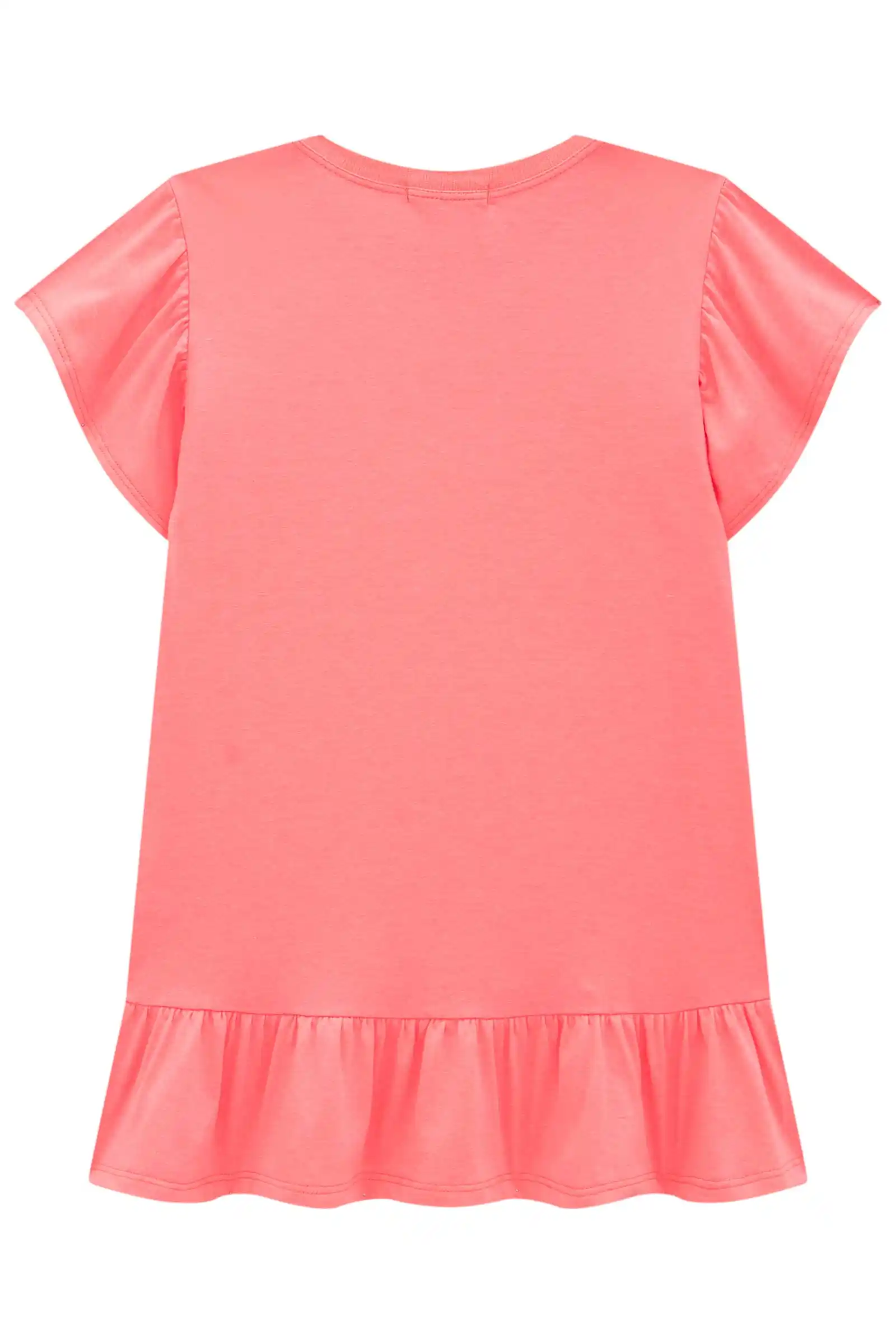 VESTIDO ROSA NEON GATINHO COM BOLSINHA Pequenalau