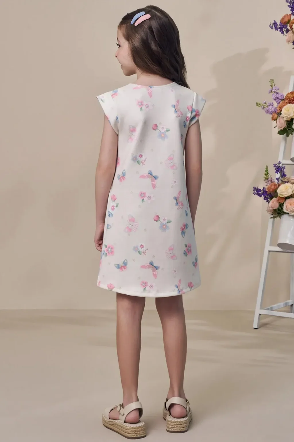 Vestido Borboletas em Fly Tech 93937 Infanti Pequenalau