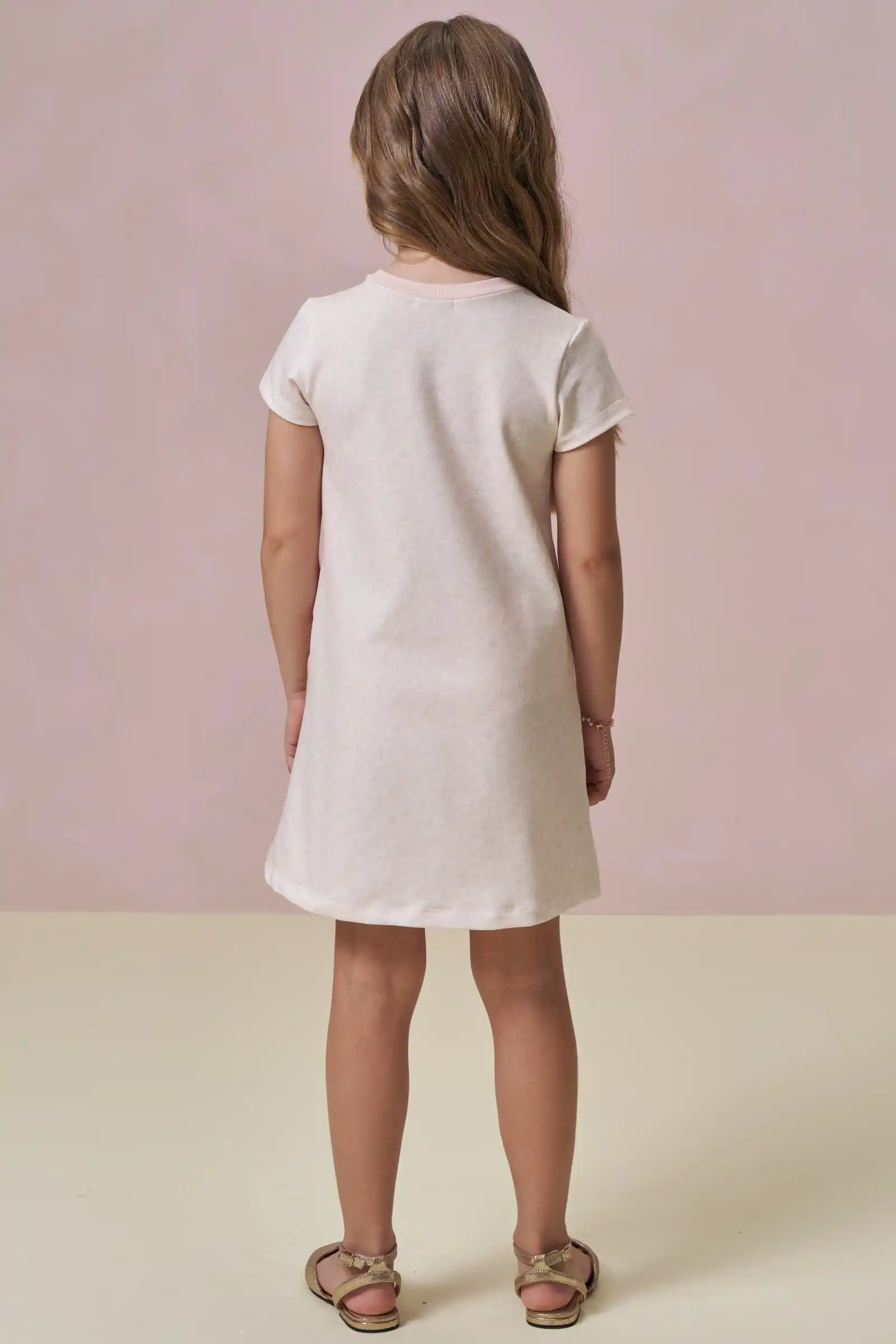 VESTIDO EM MOLECOTTON URSO ROSA Pequenalau
