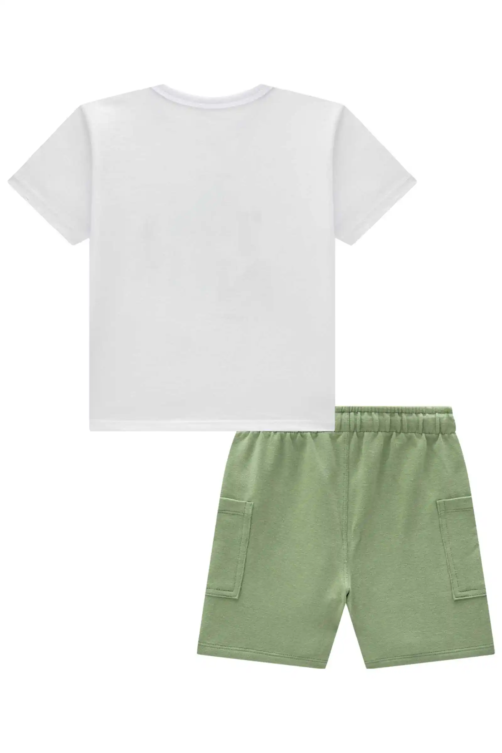 CAMISETA MC E BERMUDA BRANCO Pequenalau