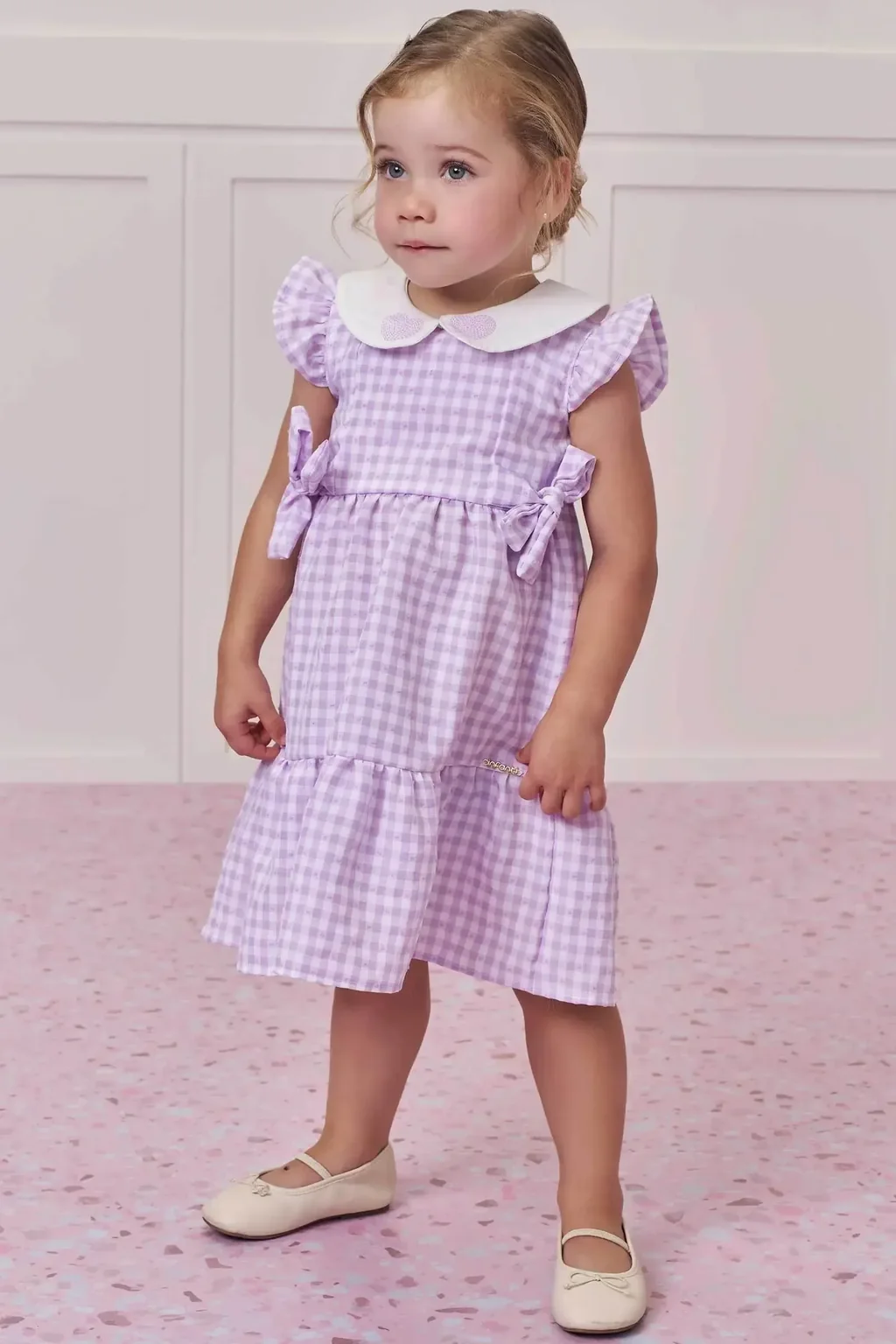 Vestido em Tricoline Vichy 99148 Infanti Pequenalau