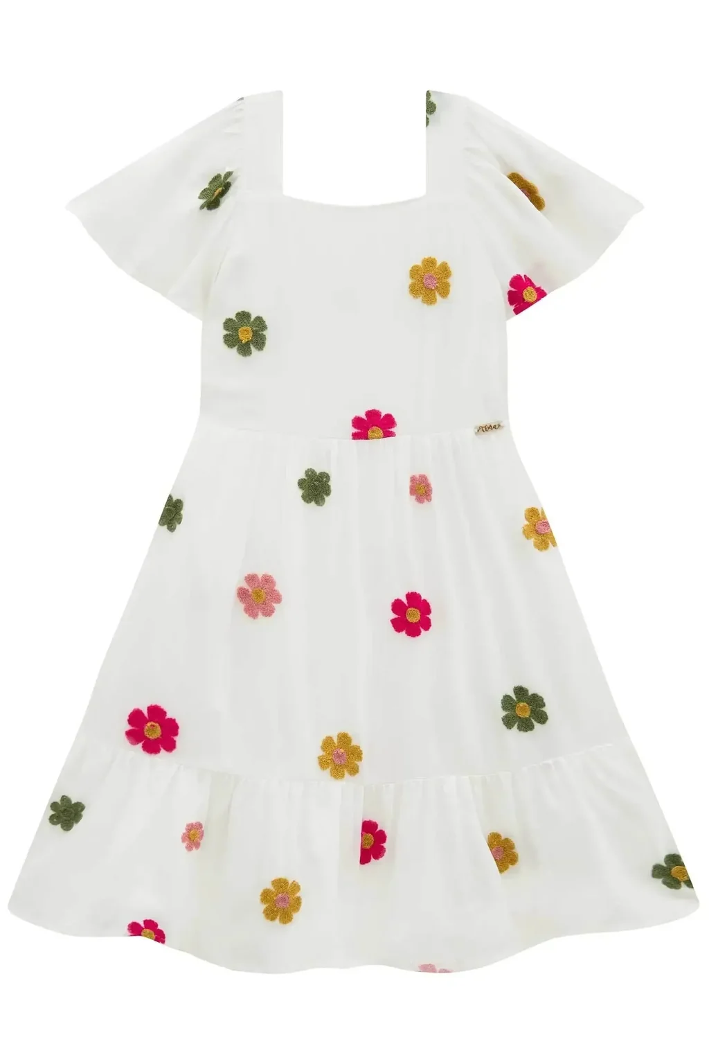 Vestido em Viscose Bordado 96423 Infanti Pequenalau