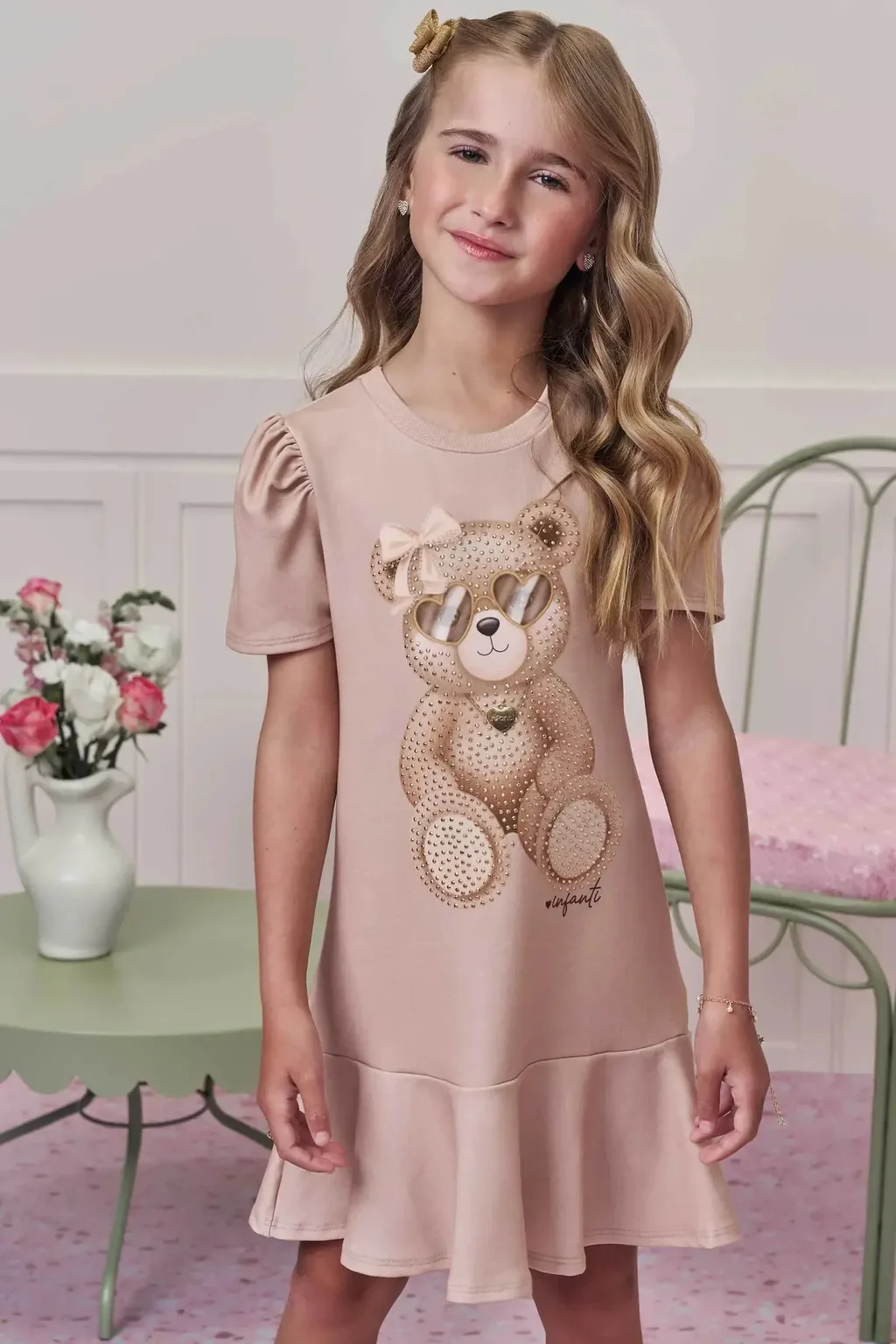 Vestido em Molecotton 98986 Infanti Pequenalau
