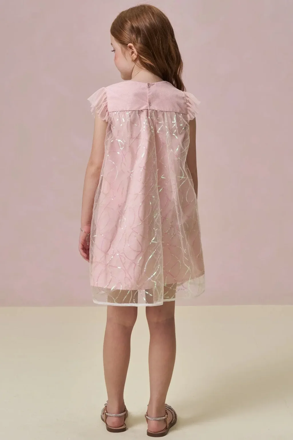 Vestido em Tule Paetê 95862 Infanti Pequenalau