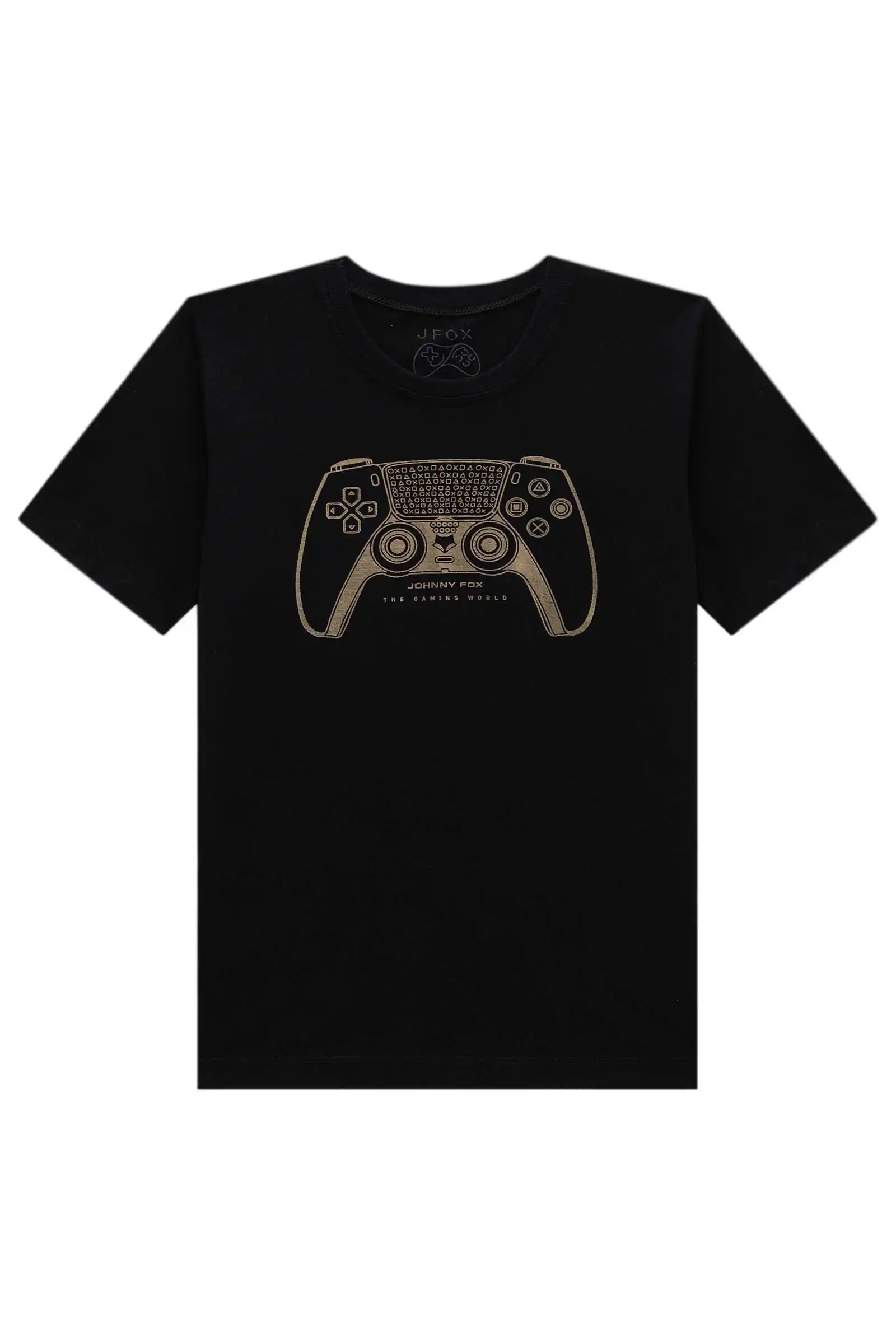CAMISETA GAME EM MEIA MALHA PRETO Pequenalau