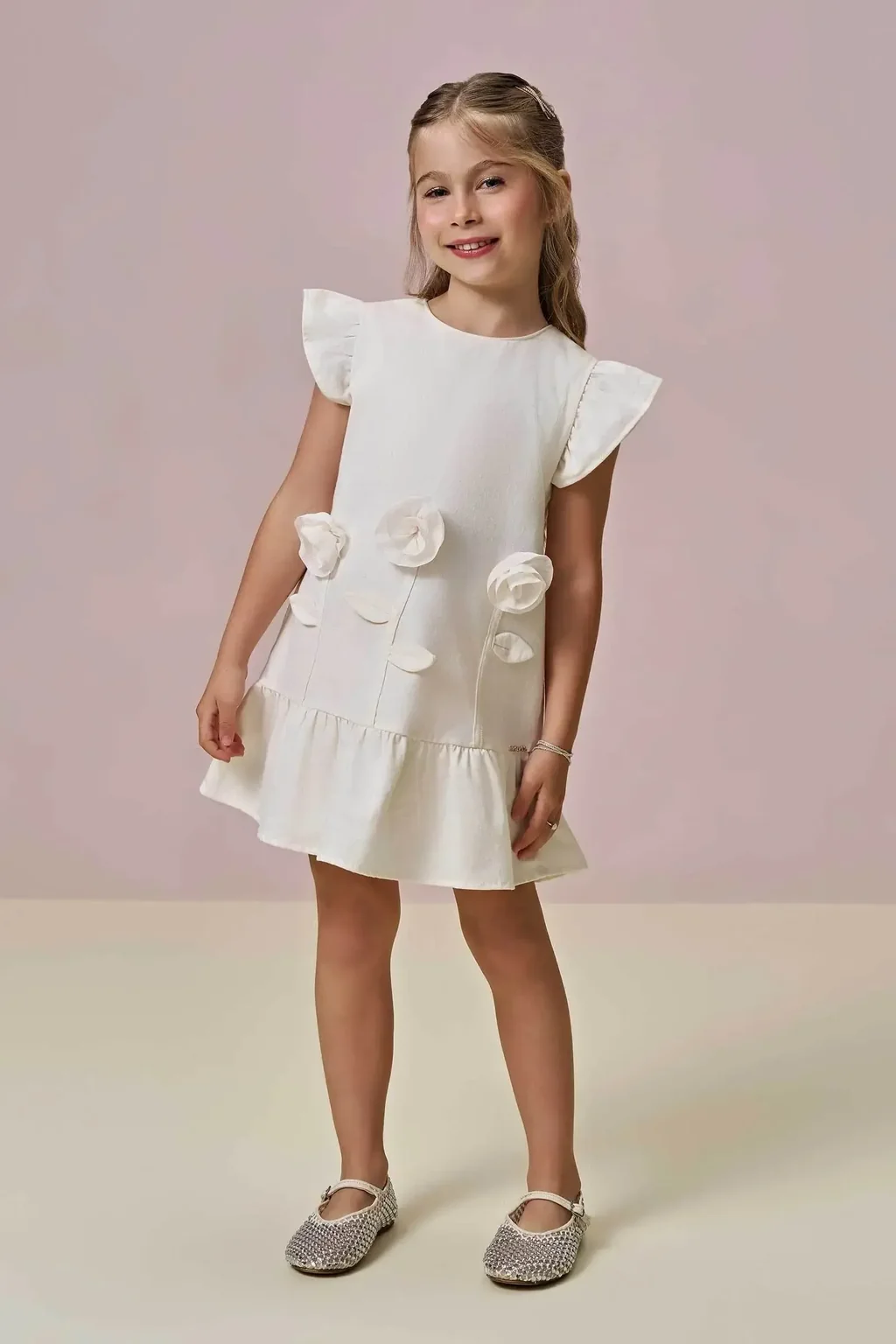 Vestido em Sarja com Elastano 97161 Infanti Pequenalau
