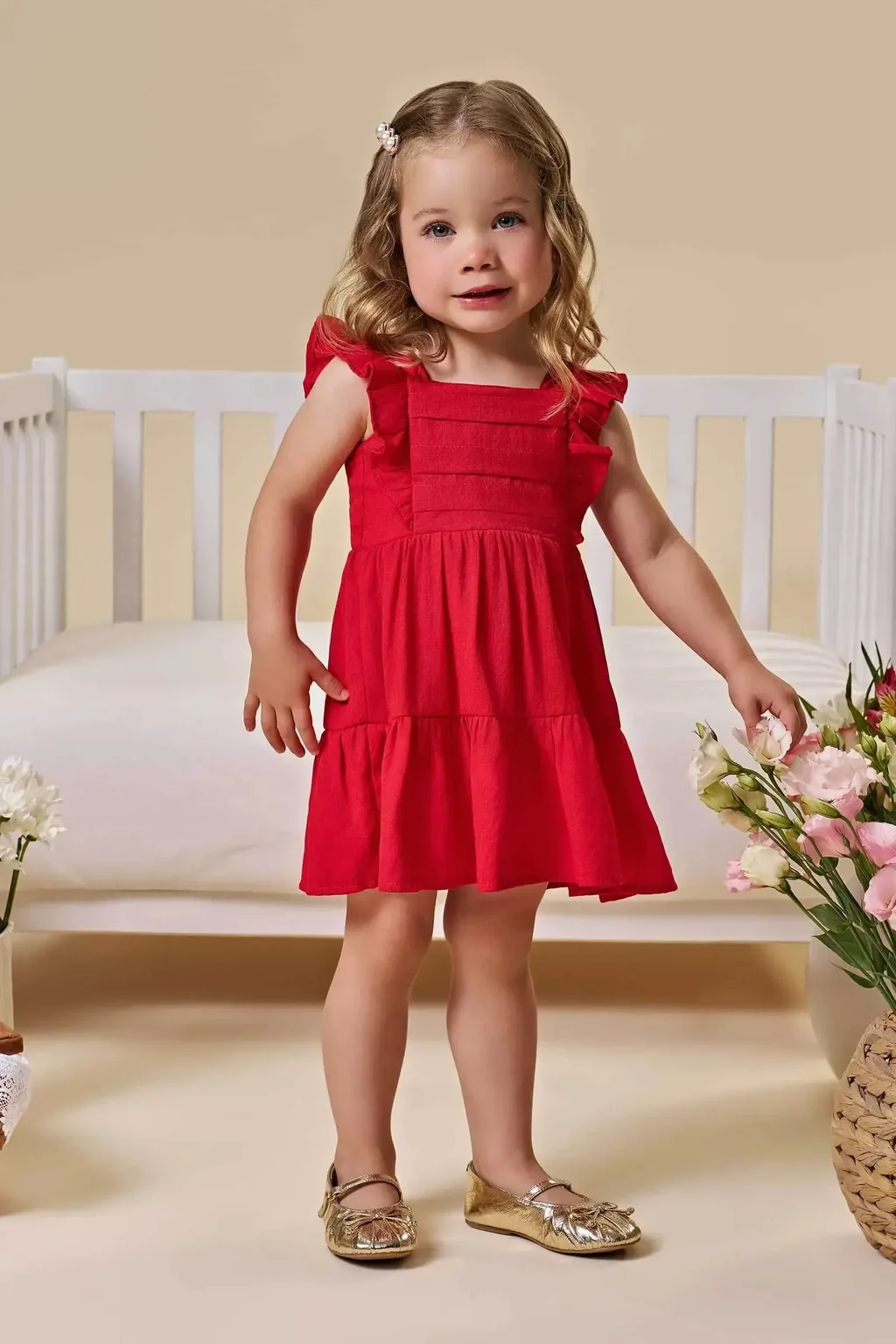 Vestido em Blend de Viscose 96604 Infanti Pequenalau