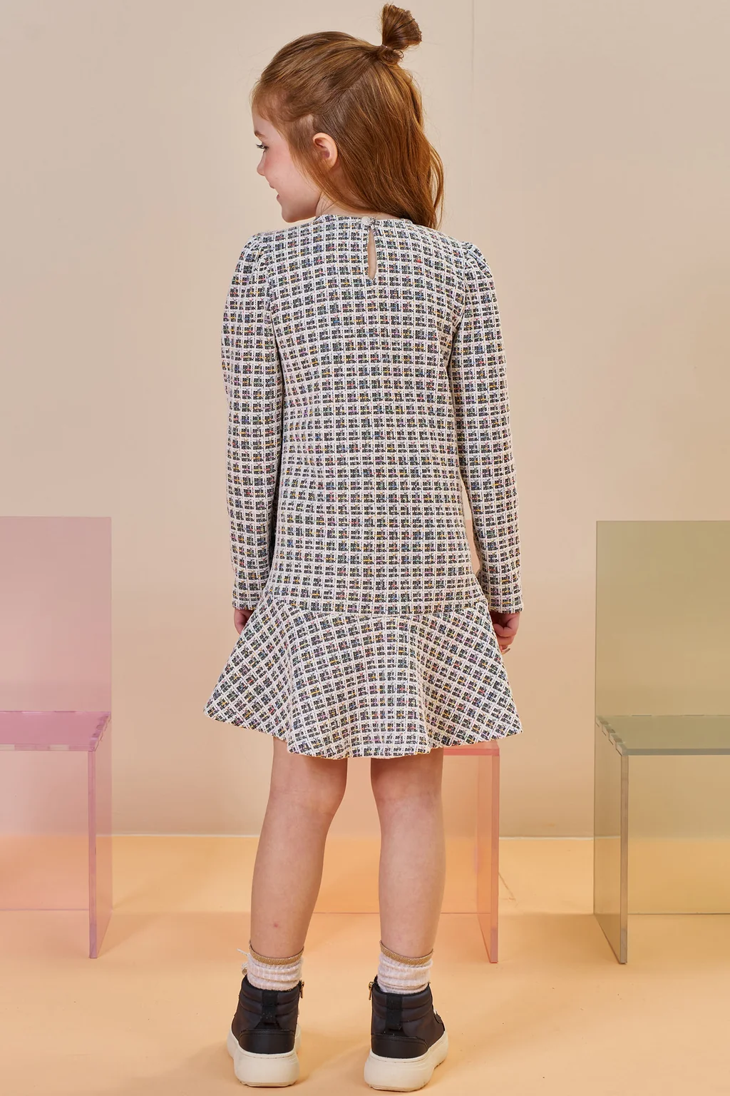 VESTIDO EM MALHA JACQUARD KIM Pequenalau