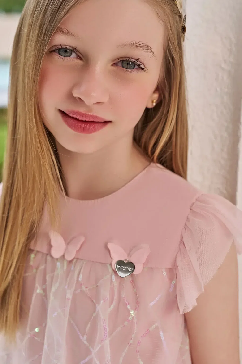 Vestido em Tule Paetê 95862 Infanti Pequenalau