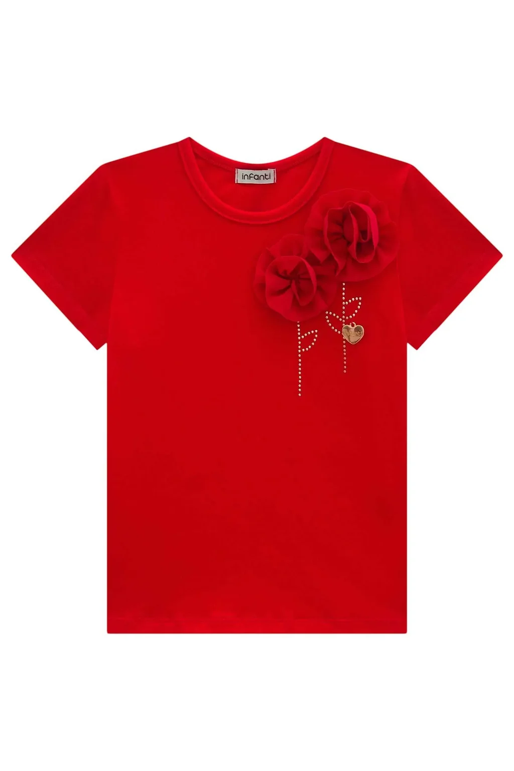 Blusa Vermelha com Laço em Cotton 98761 Infanti Pequenalau