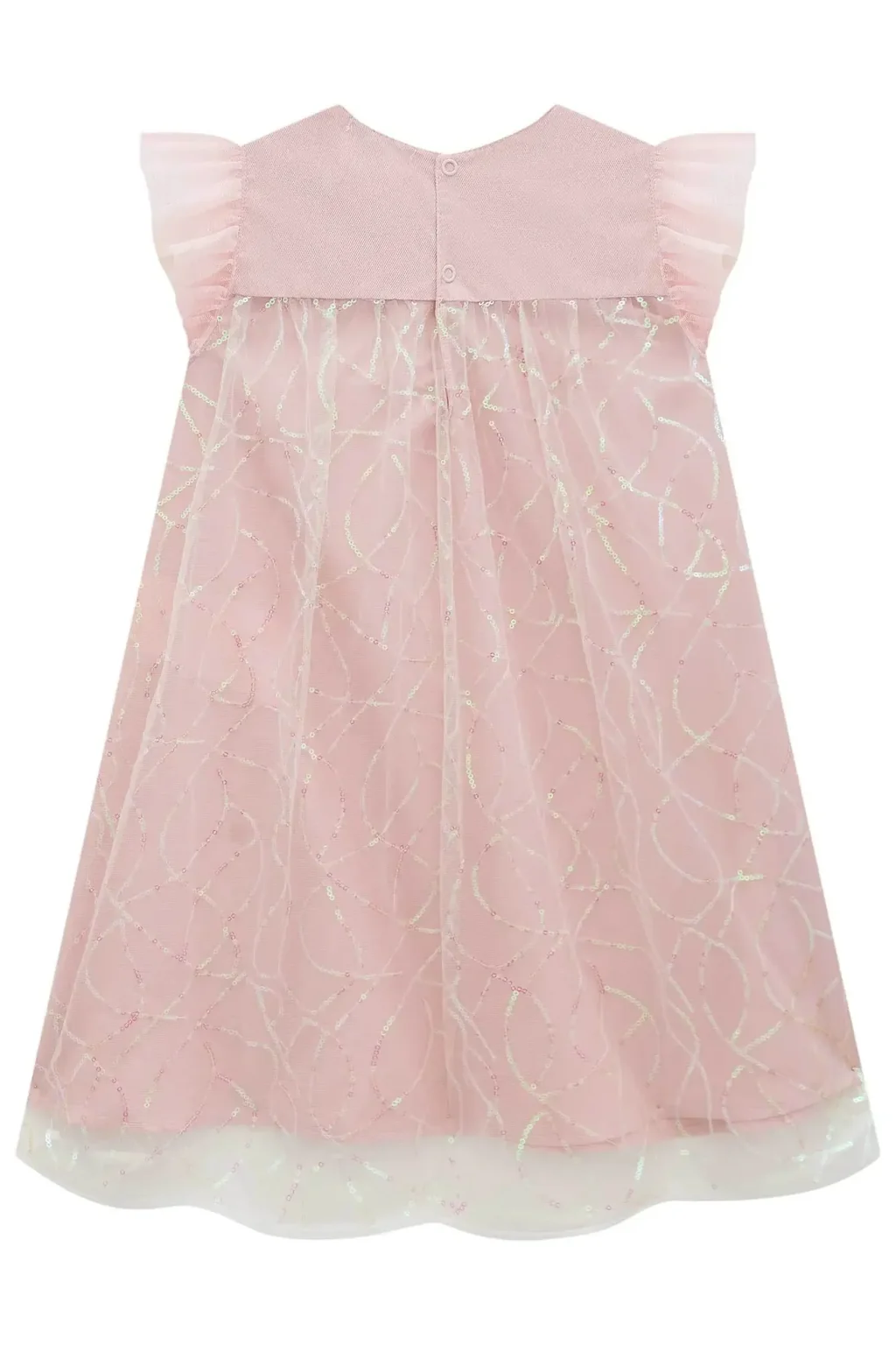 Vestido em Tule Paetê 95862 Infanti Pequenalau