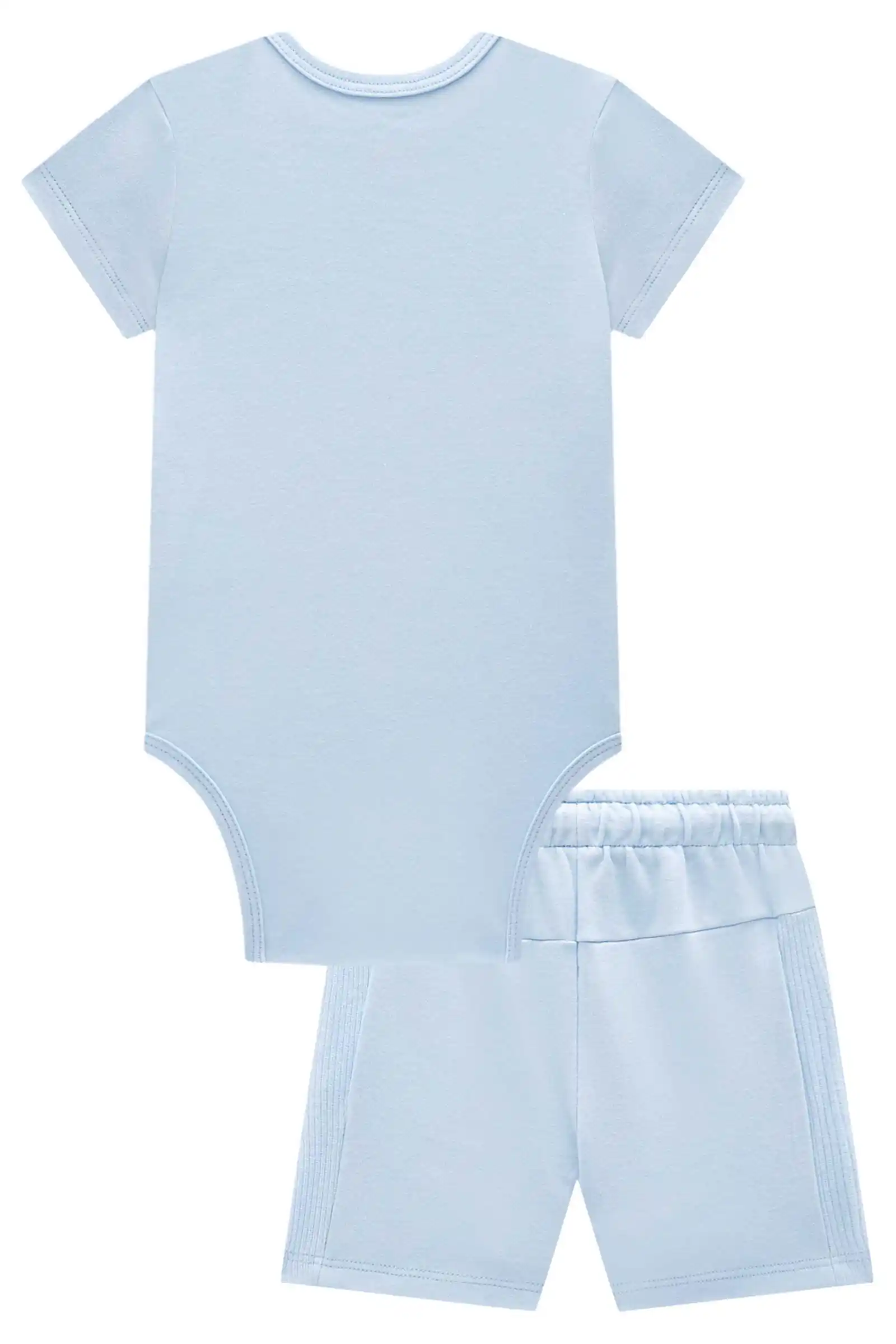 CONJUNTO DE BODY E BERMUDA EM SUEDINE AZUL MEDIO Pequenalau