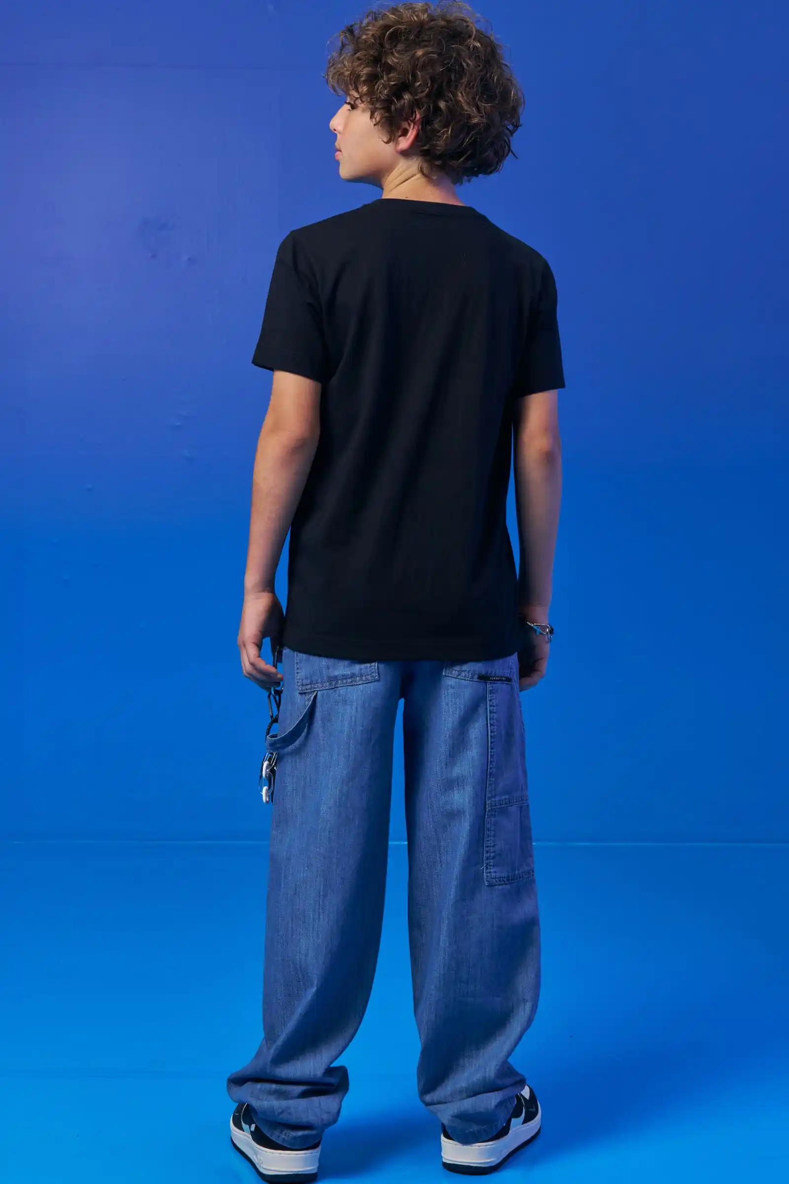 CAMISETA GAME EM MEIA MALHA PRETO Pequenalau