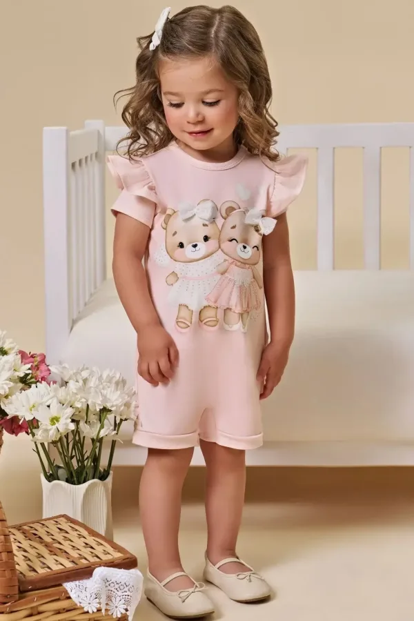 Macacão Ursinhos em Cotton 96906 Infanti