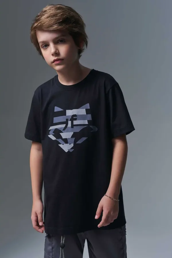 Camiseta em Meia Malha Preto
