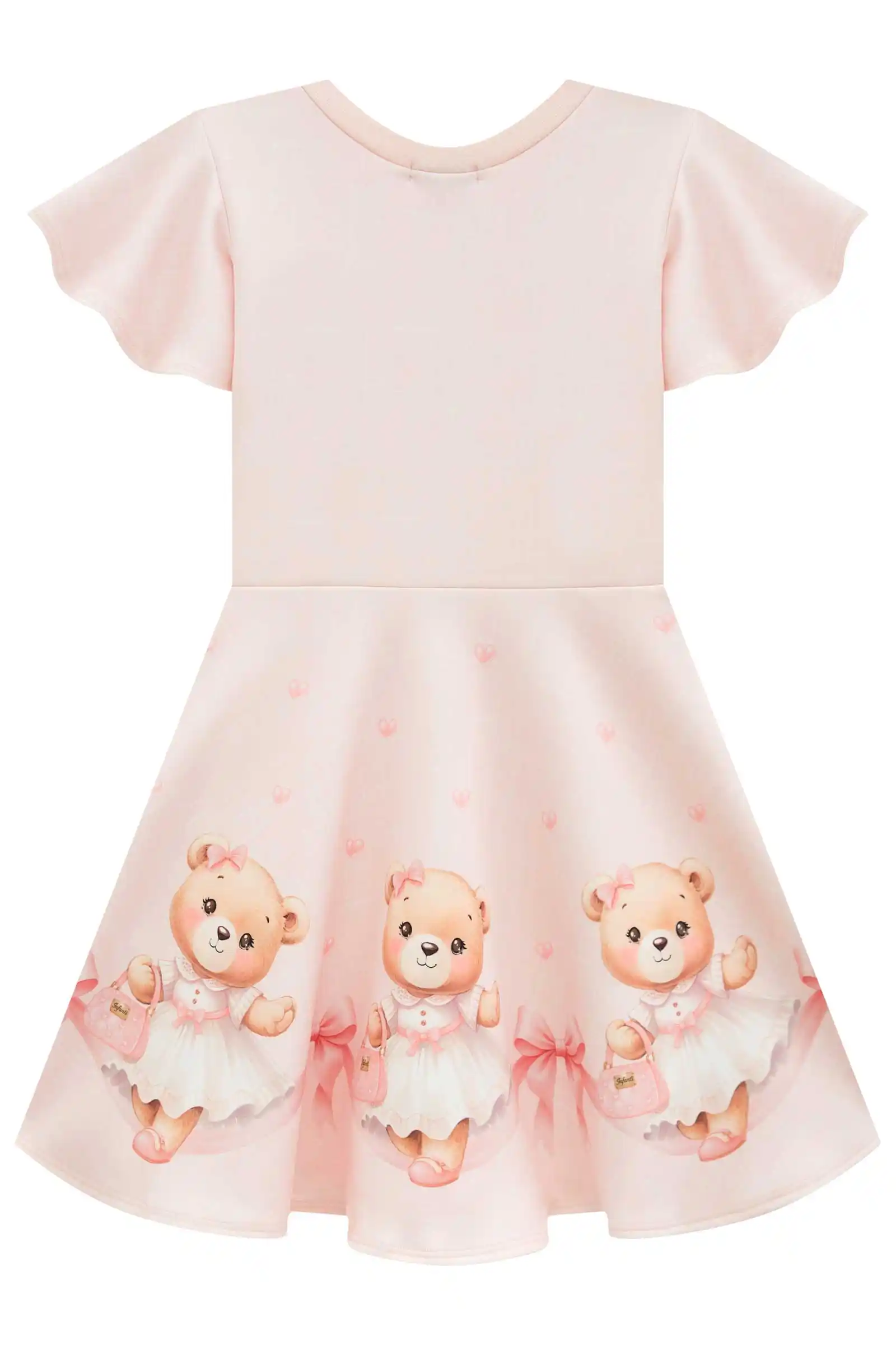 VESTIDO ROSA COM URSINHO Pequenalau