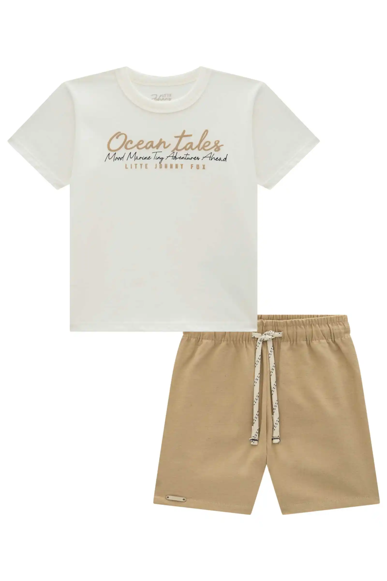 CAMISETA E BERMUDA OFF WHITE Pequenalau