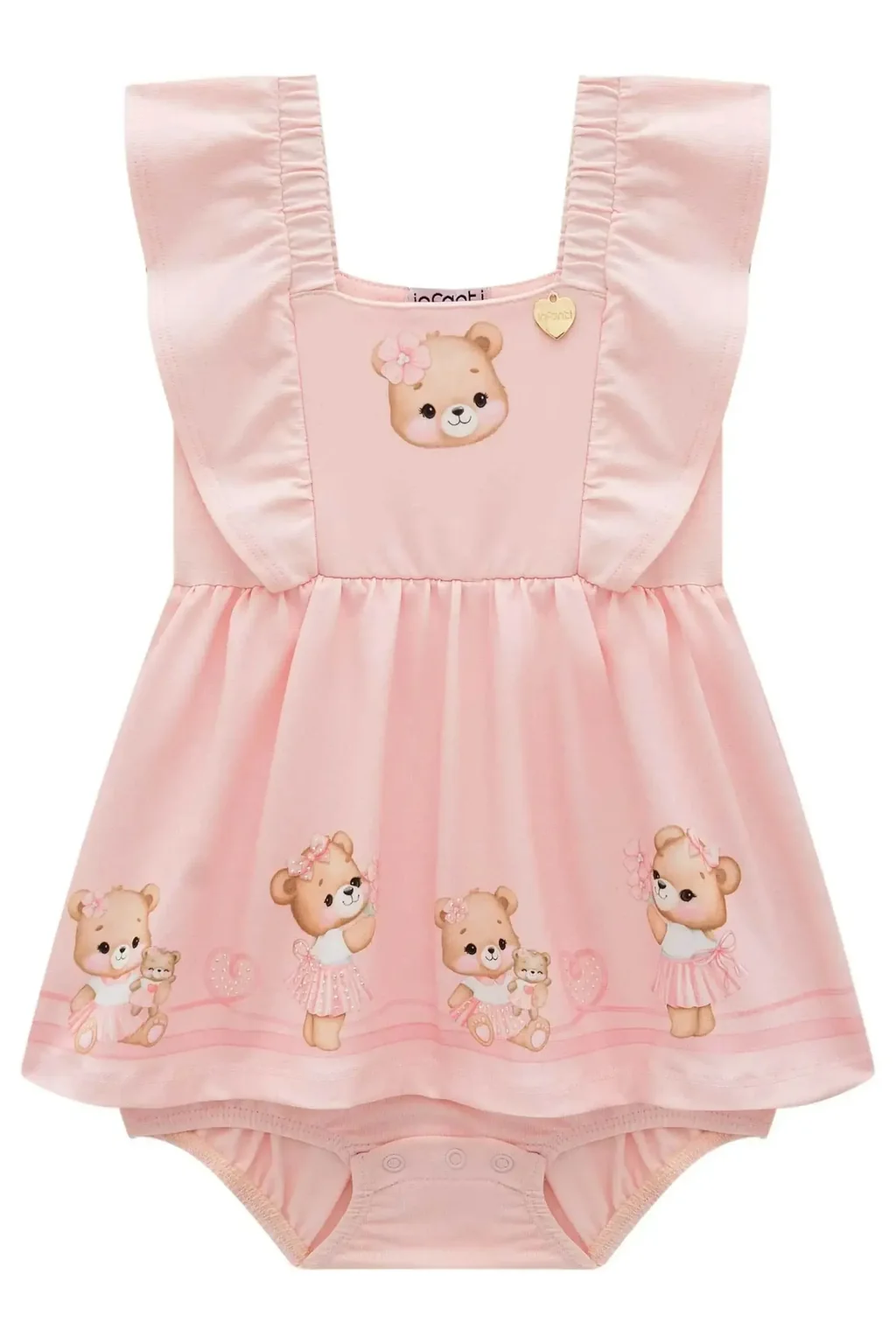 Vestbody Ursinha em Cotton 98592 Infanti Pequenalau